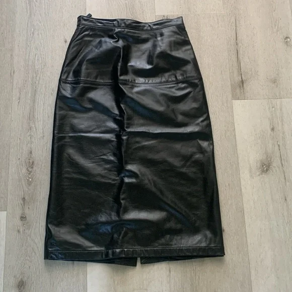 Wilson Maxima Skirt Black Leather‎ high waisted Classic Bikercore Size 6 pencil - Picture 7 of 12